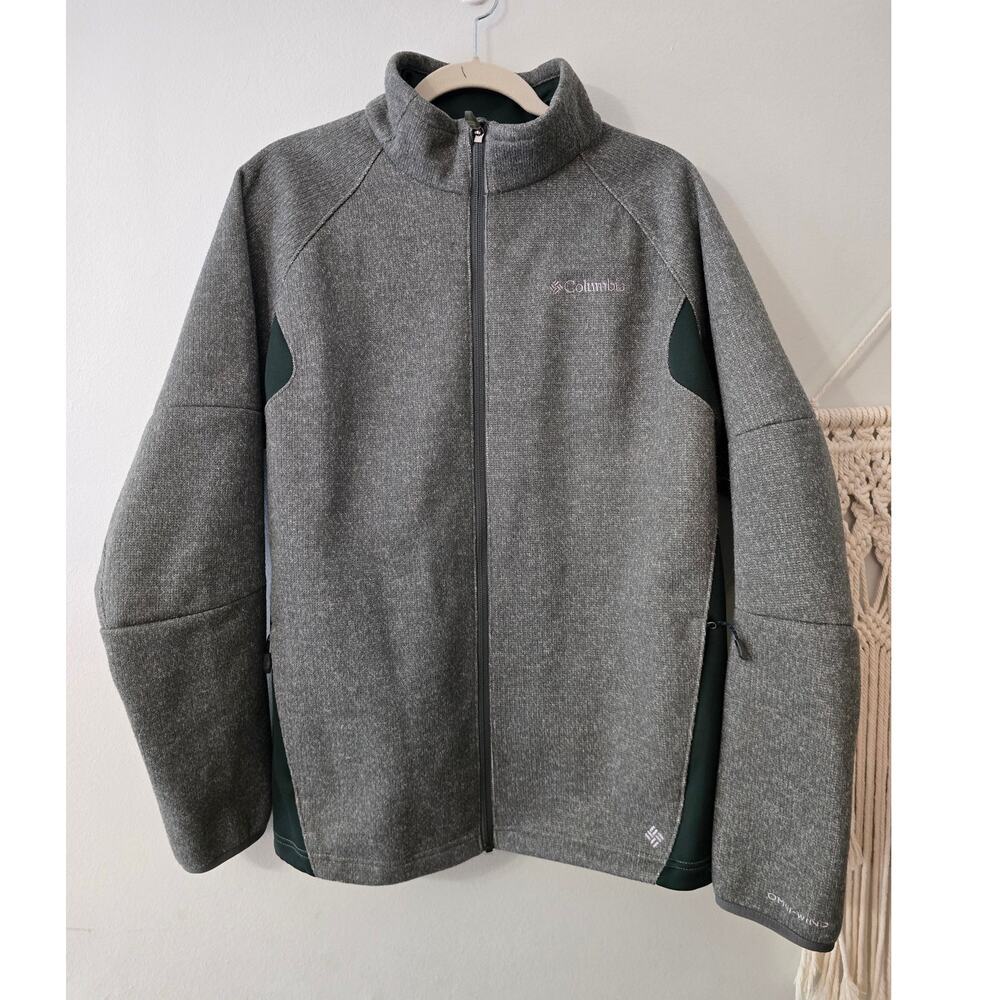 Columbia Omni-Wind Block Windproof Grey Green Jacket Size L Large